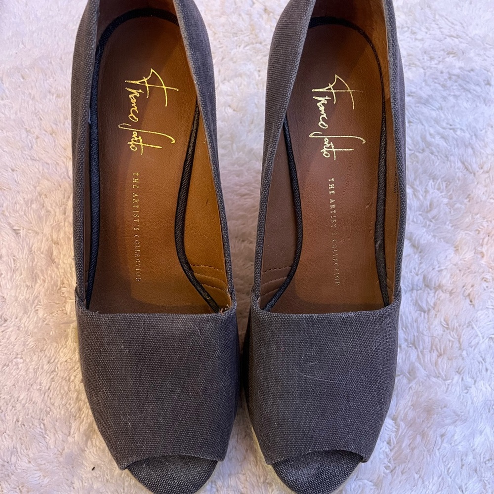 Franco Sarto peep-toe wedge espadrilles heels
